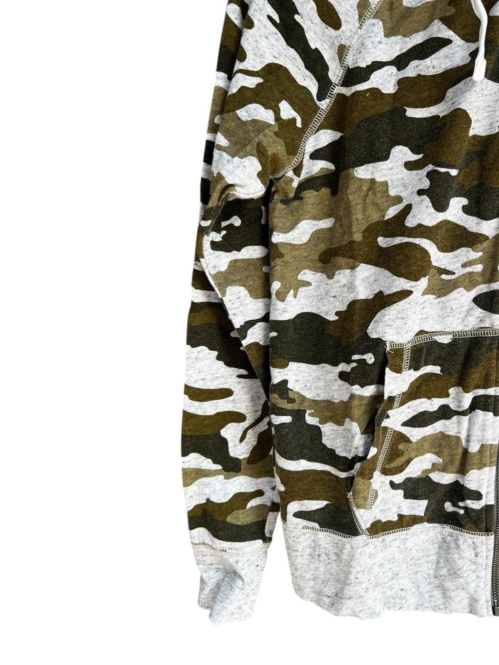 Nike Gym Vintage Camo Full Zip Hoodie Jacket Womens Small Green Black Y2K - Picture 4 of 13